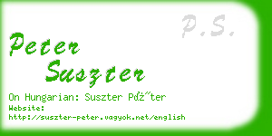 peter suszter business card